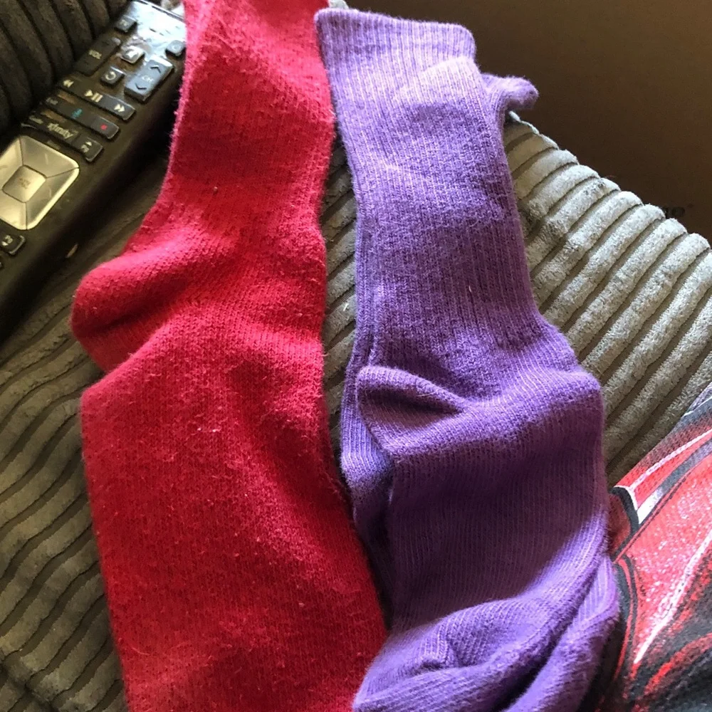 Men's Crew Socks - Red & Purple